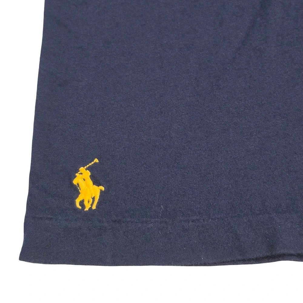 Polo Ralph Lauren Mens T-Shirt Navy Blue Graphic Spellout Logo Classic Fit Large